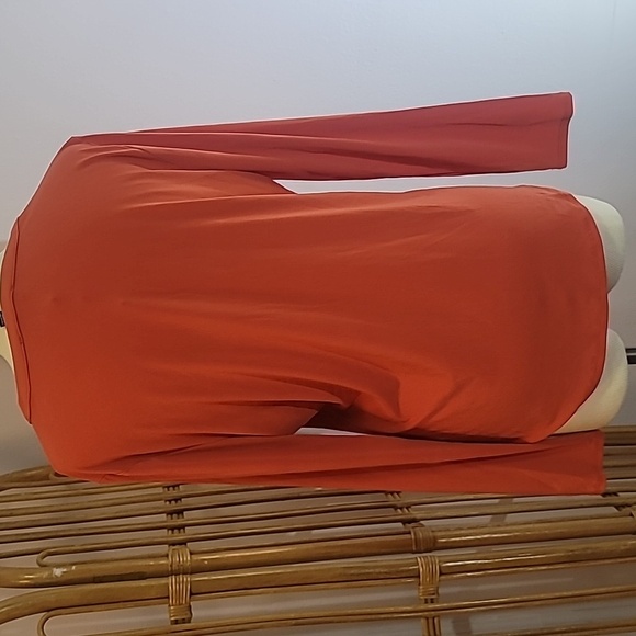 INC International Concepts orange gold zipper pockets long sleeve dress shirt - Picture 6 of 11